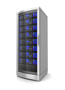 现代设计之美 解析3D插图中的单个网络工作站服务器